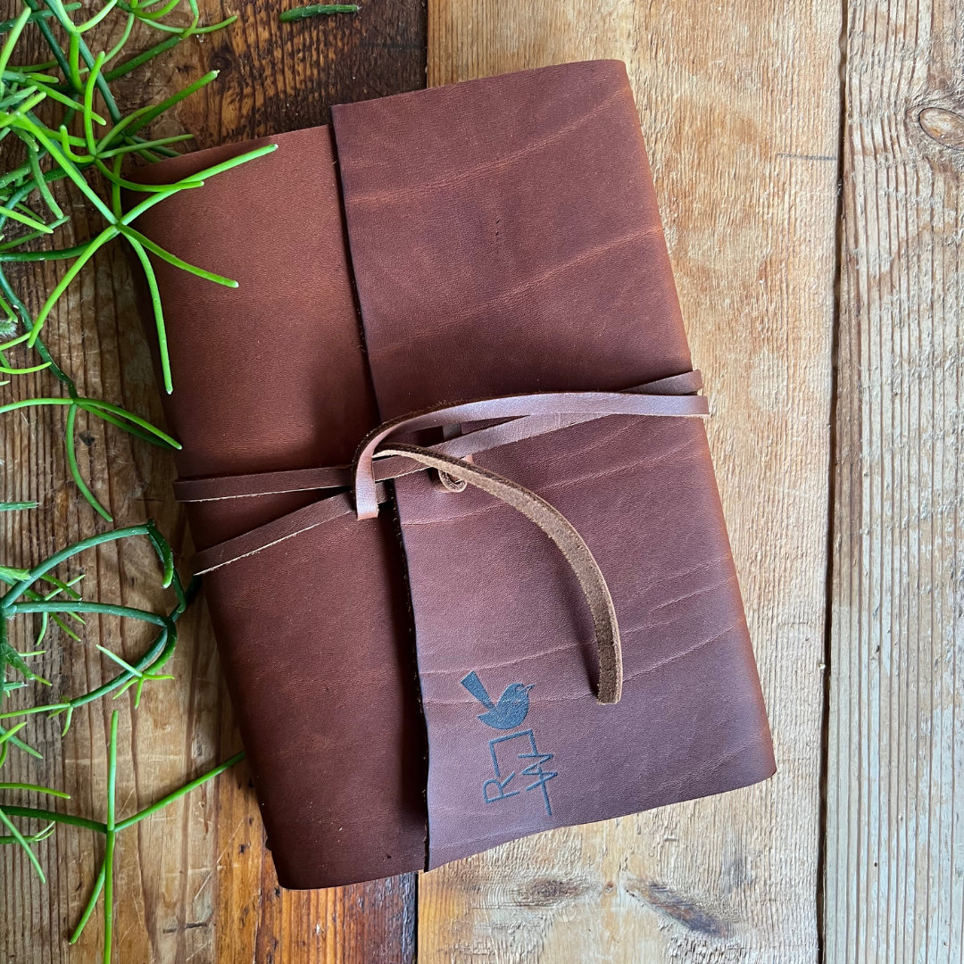 The 'Honey Eater' Leather Journal in Wild Brown