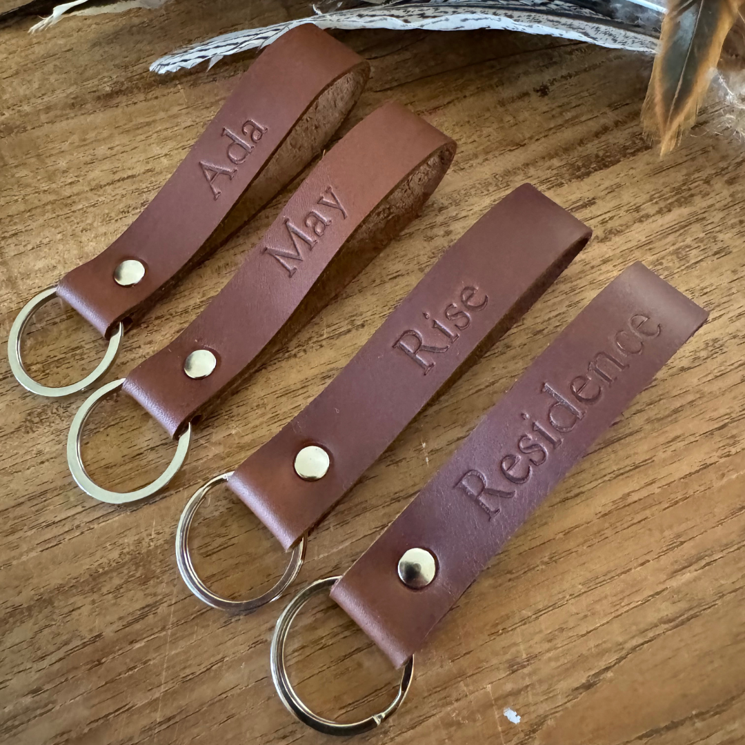 Leather Key Ring with Clip