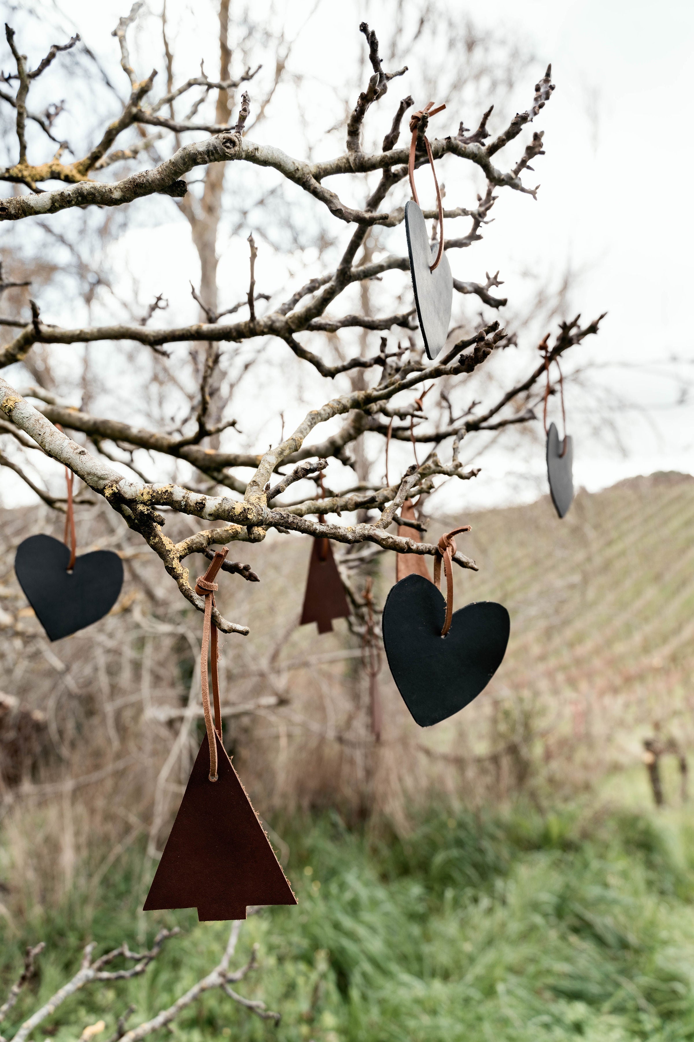 leather christmas decorations