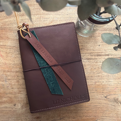 The 'Willie Wagtail' Leather Journal in Wild Brown