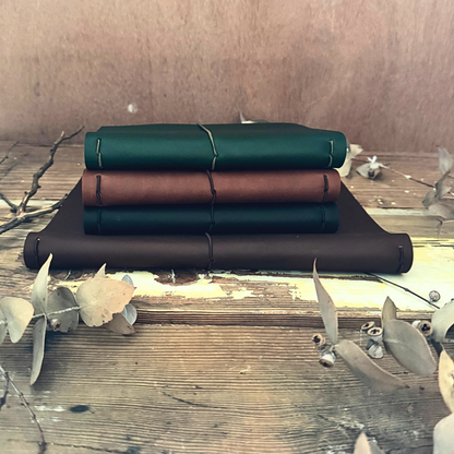 The 'Red Robin' Leather Journal in Gum Leaf Green