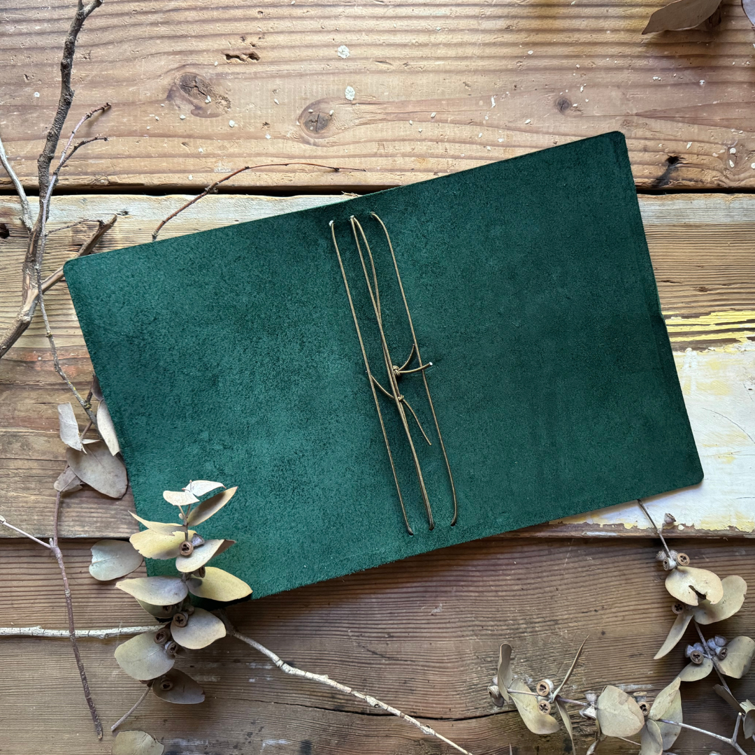 The 'Red Robin' Leather Journal in Gum Leaf Green