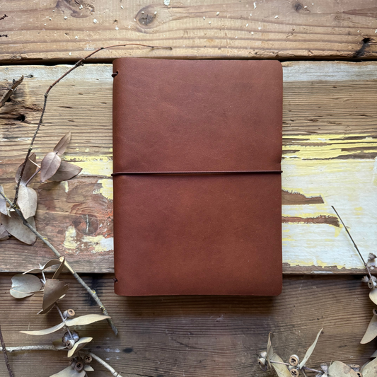 The 'Red Robin' Leather Journal in Grounded Tan