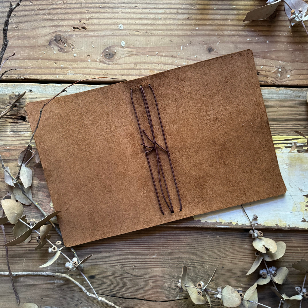 Rustic Notebook Page The Settler | Handmade Leather Notebook | Rustic Wren