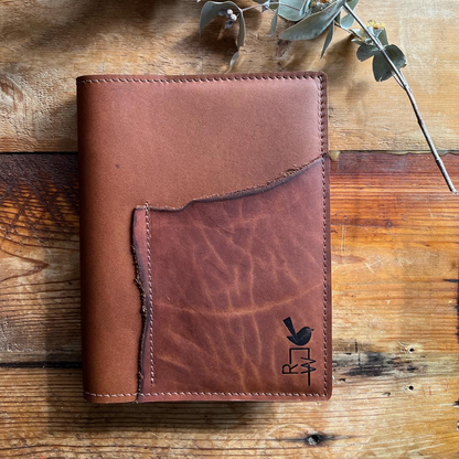 The 'Wedge Tailed Eagle' Leather Journal in Wild Brown