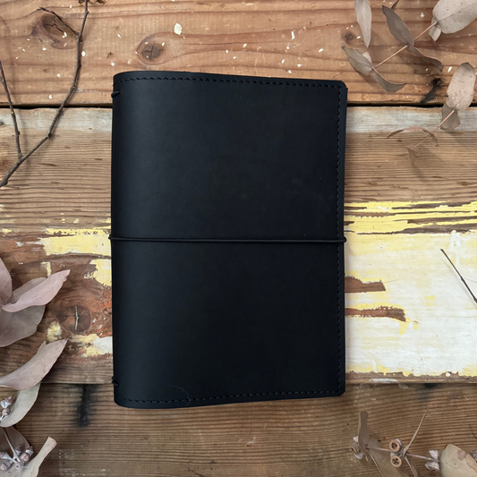 The 'Willie Wagtail' Leather Journal in Black