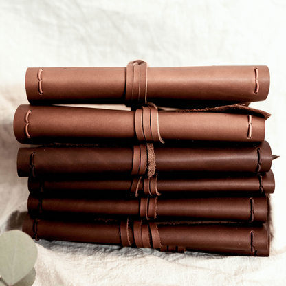 The 'Honey Eater' Leather Journal in Grounded Tan