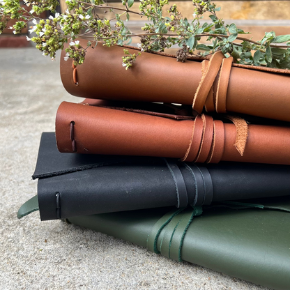 The 'Honey Eater' Leather Journal in Grounded Tan