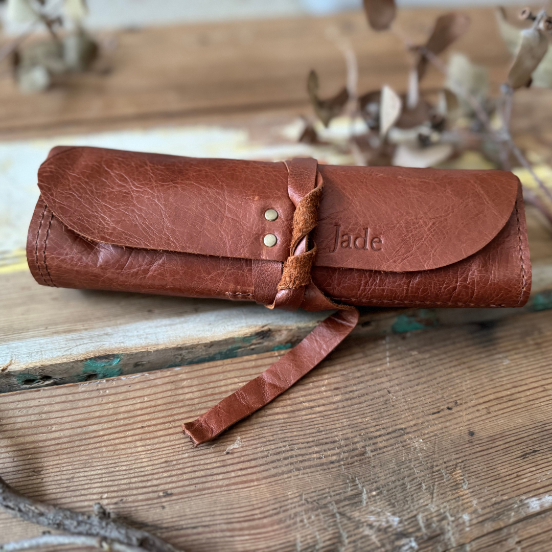 The 'Pigeon' Leather Brush Roll