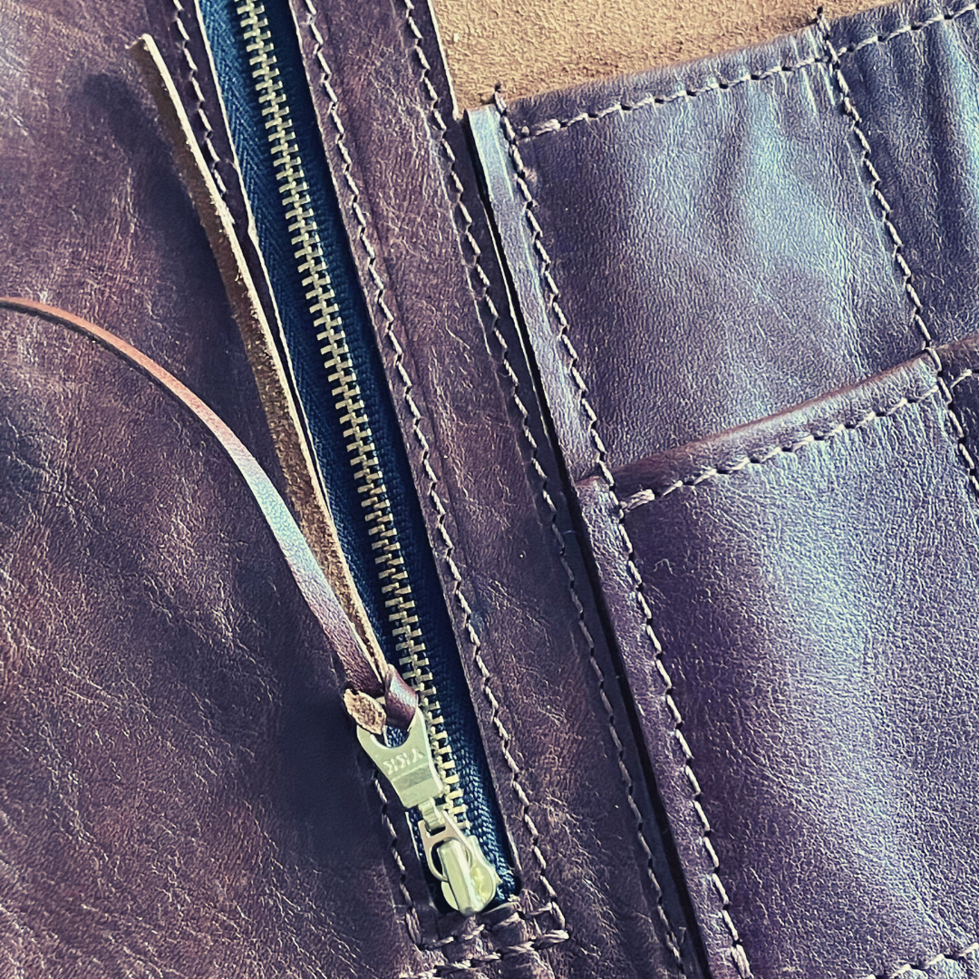 Leather Brush / Tool Roll with zipper
